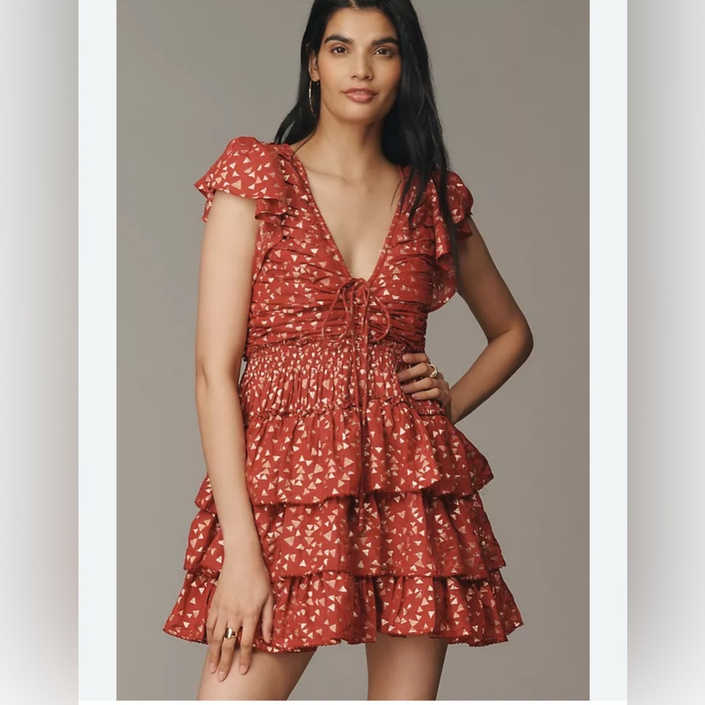 Anthropologie red minidress small